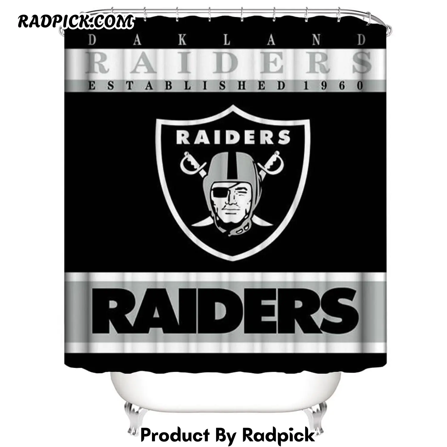 Football team flag las vegas raiders shower curtain rp387915